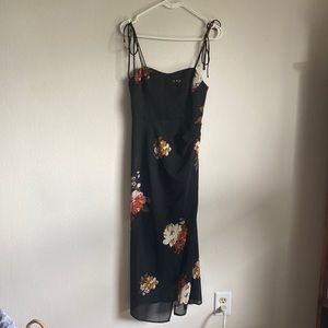 Commense floral black midi dress